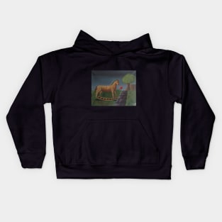 Rocking Horse in Park Kids Hoodie